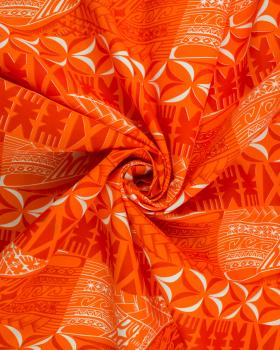 Polynesian fabric ATUA Orange - Tissushop